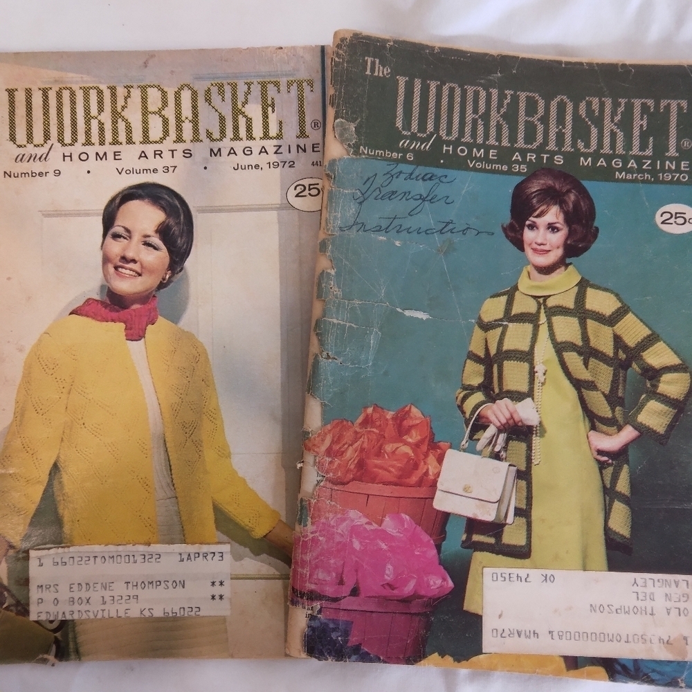 Vintage The Workbasket Magazine Patterns Recipes Ephemera Craft Crafting